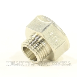 Переходник F3/4"-M1/2" с фланцем, никелированная латунь VALTEC