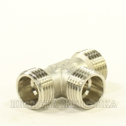 Тройник M1/2"-M1/2"-M1/2" никелированная латунь TERMA