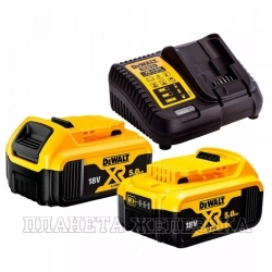 Гайковерт с АКБ 18.0В,2х5.0Ач Li-Ion,950Нм,1/2",кейс DEWALT