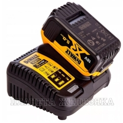 Гайковерт с АКБ 18.0В,2х5.0Ач Li-Ion,950Нм,1/2",кейс DEWALT