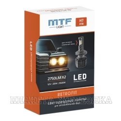 Автолампа 12V H7/H18 30W 2750Lm 3500K PX26d RETROFIT LED MTF 2шт