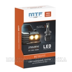 Автолампа 12V HB3 30W 2750Lm 3500K P20d RETROFIT LED MTF 2шт