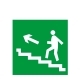 Наклейка Знак Направление к эвакуационному выходу по лестнице вверх лев. пленка 200х200мм