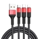 Кабель micro USB-USB+8pin 1м. X26 3 в 1 черный HOCO