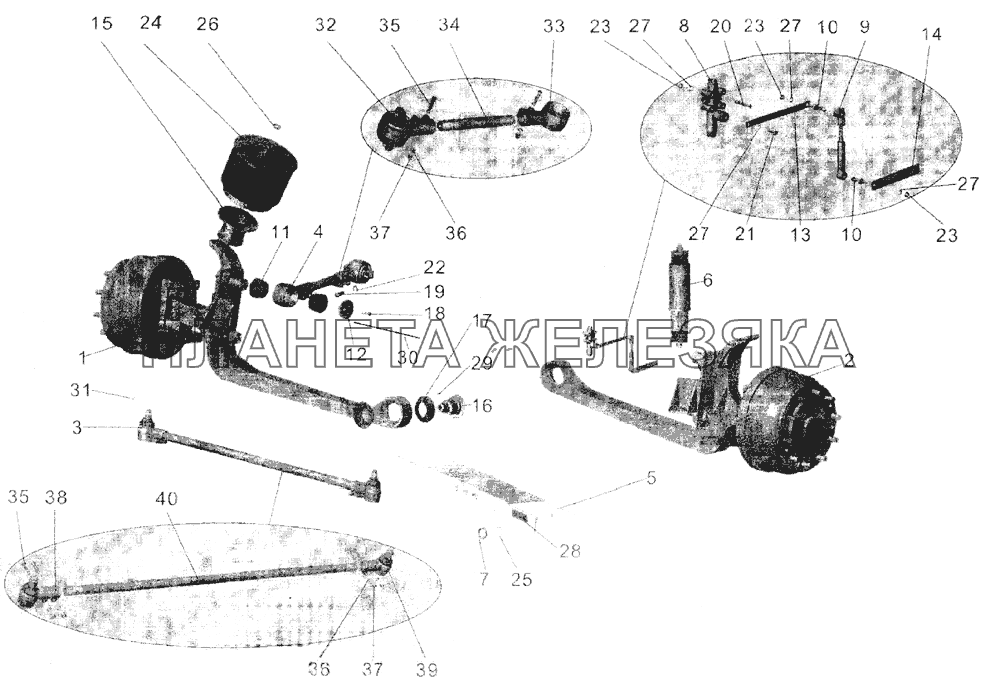 Передняя подвеска маз 103