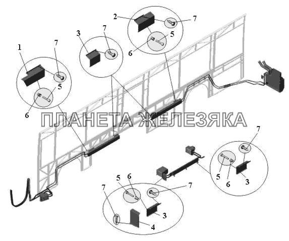 Установка кожухов (1-секция) 105-8101550 МАЗ-105 (2011)