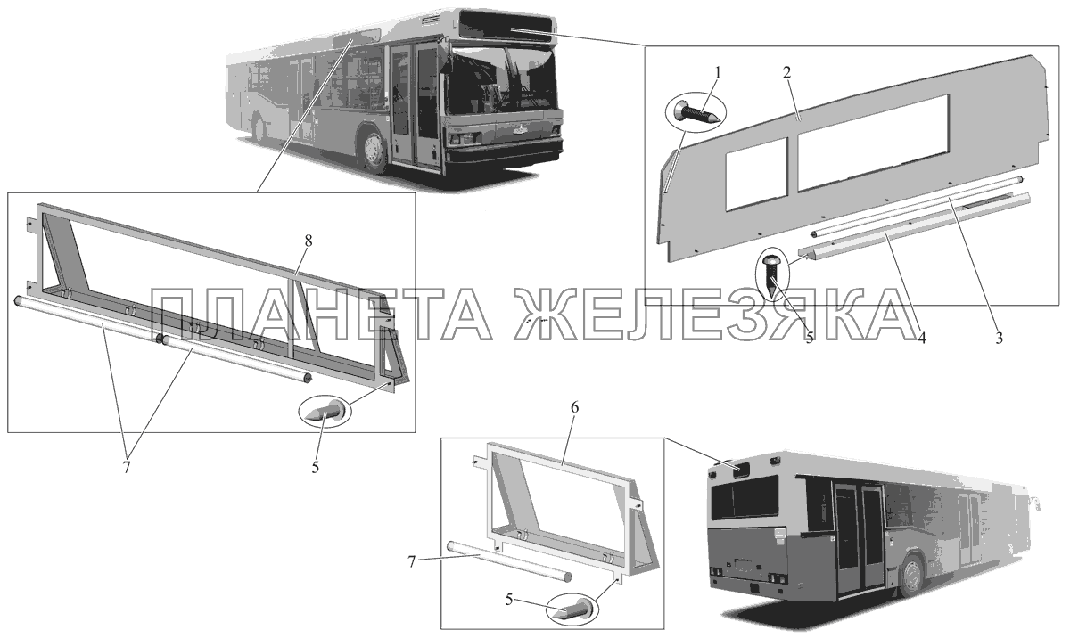 Установка осветителей маршрутных указателей 103-5300100-10 МАЗ-107 (2011)