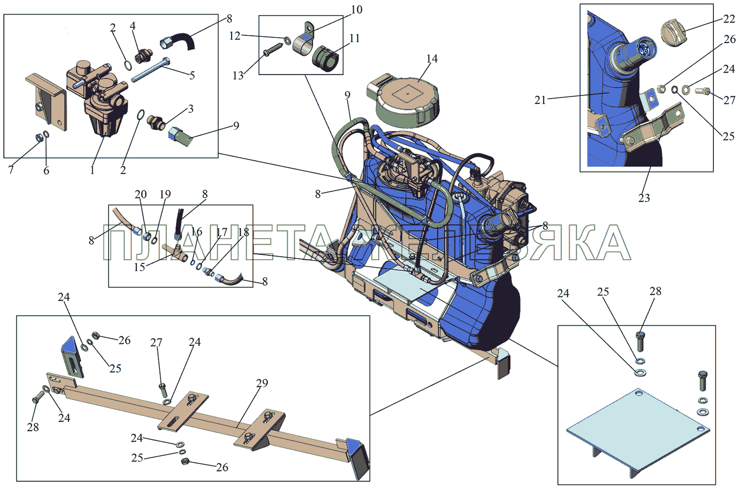 Установка системы подавления токсичности (лист 2) МАЗ-215