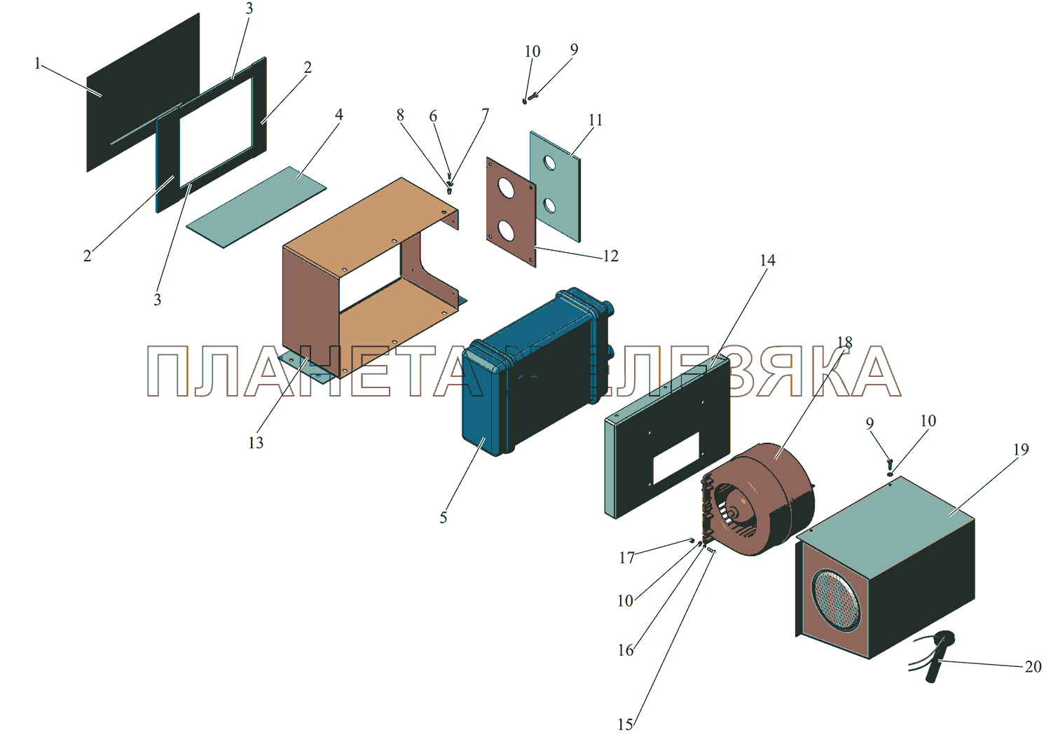 Отопитель салонный 206000-8110002-10 МАЗ-215