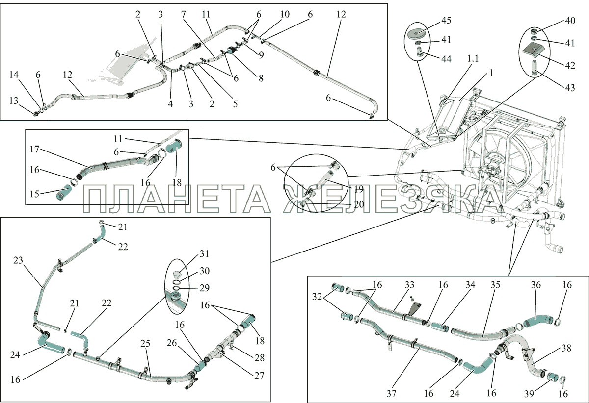 Cистема охлаждения МАЗ-231