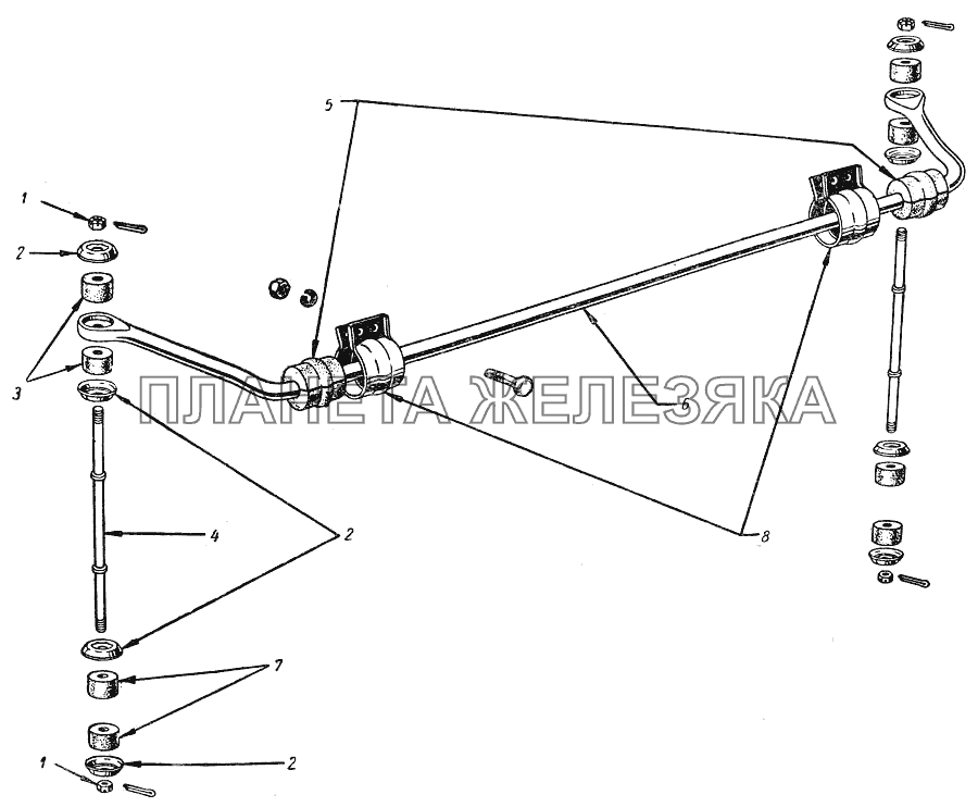Стабилизатор  поперечной устойчивости передней подвески М20 Победа