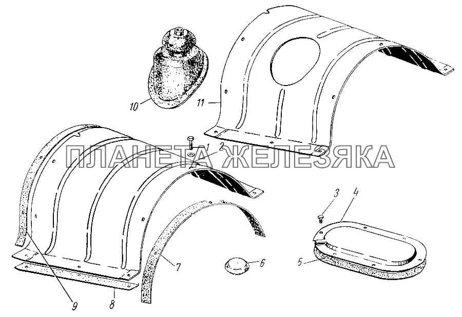 Кожух пола ГАЗ-21 (каталог 69 г.)