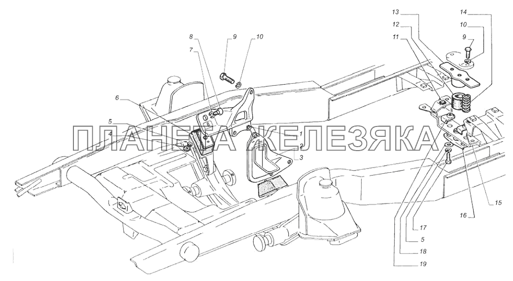 Кронштейн расширительного бачка 31105 чертеж