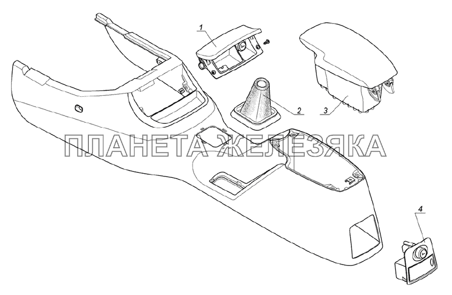 Пепельница в сборе 31105-8203006, облицовка консоли передняя с чехлом рычага КПП 31105.5326250, надставка консоли задняя 31105.5326036-1, пепельница задняя 31105.8203200 Облицовка  ГАЗ-31105, 3102