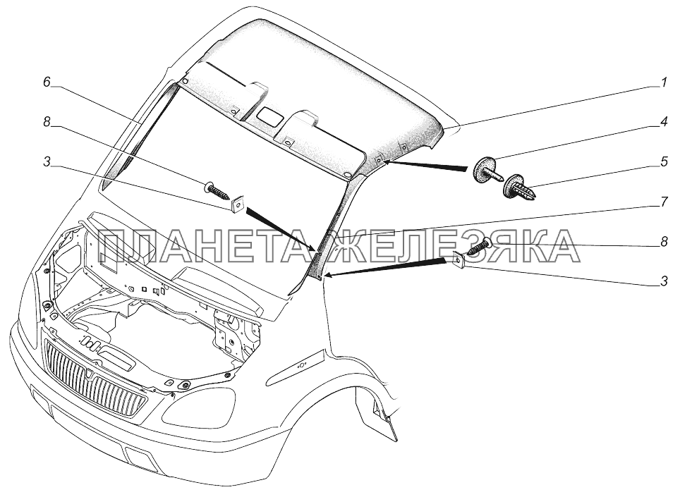 3310-5702002. Установка обивки крыши ГАЗ-3302 (с двиг. УМЗ)