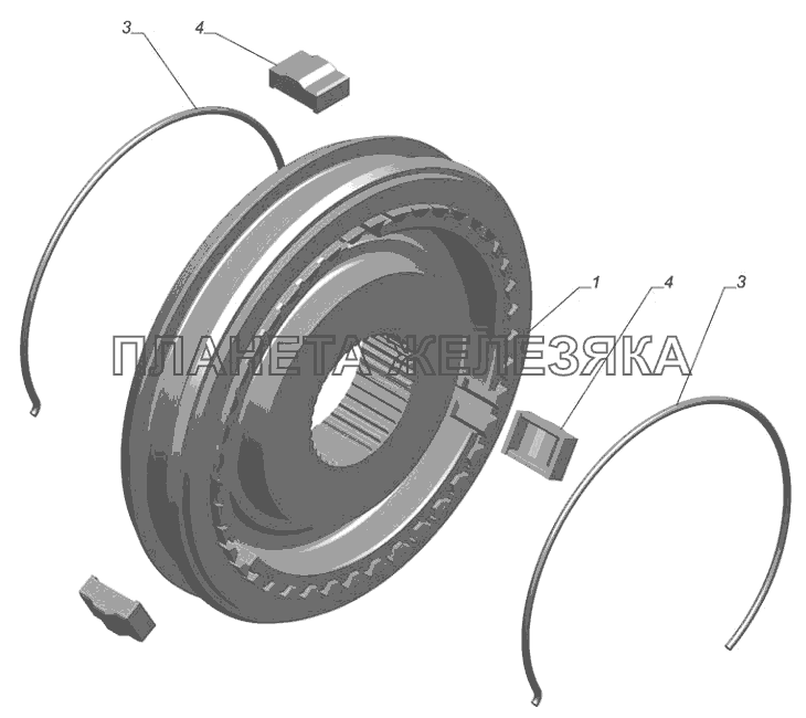 3302-1701121. Синхронизатор 3 и 4 передач ГАЗ-3302 (с двиг. УМЗ)