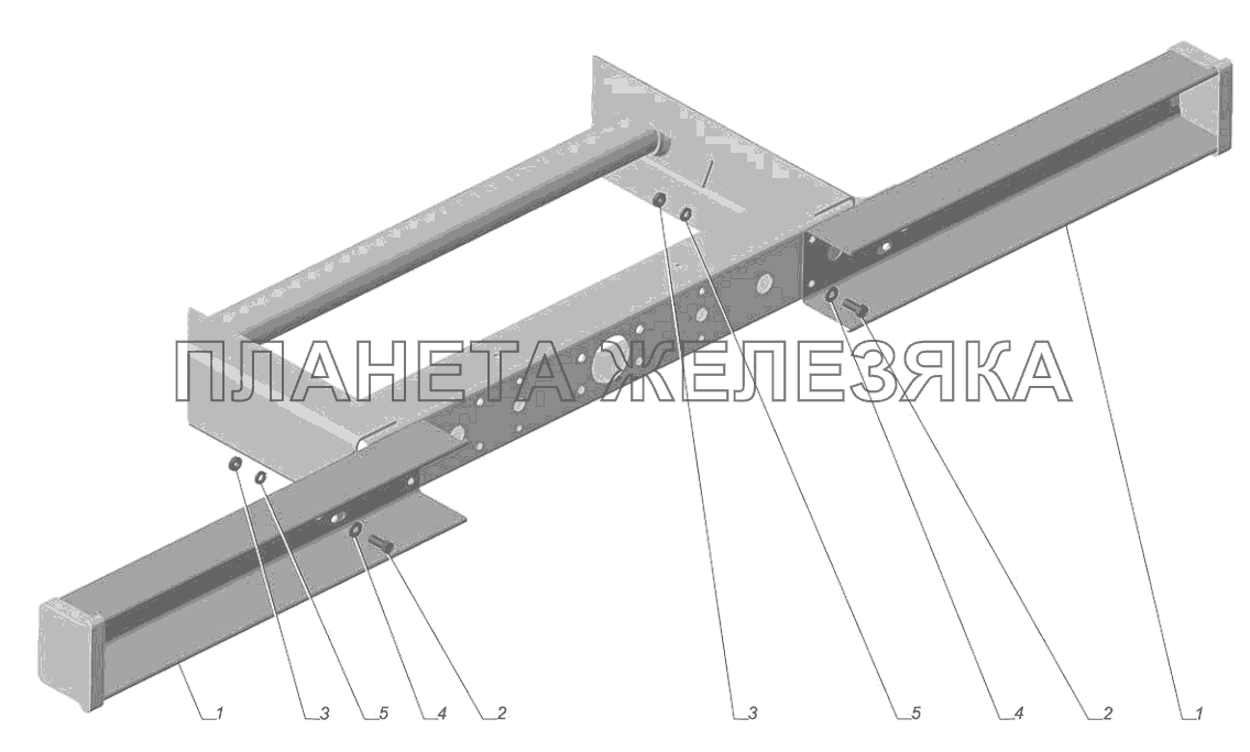 3302-2815001-01. Установка противоподкатного бруса ГАЗ-3302 (с двиг. УМЗ)