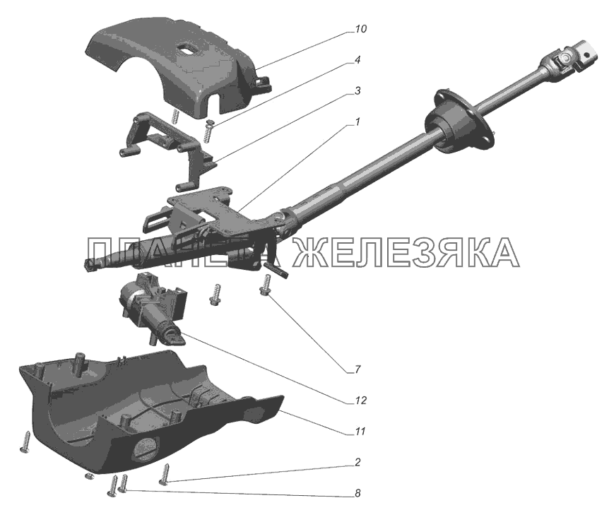 3302-3400002-80. Установка колонки рулевого управления ГАЗ-3302 (с двиг. УМЗ)