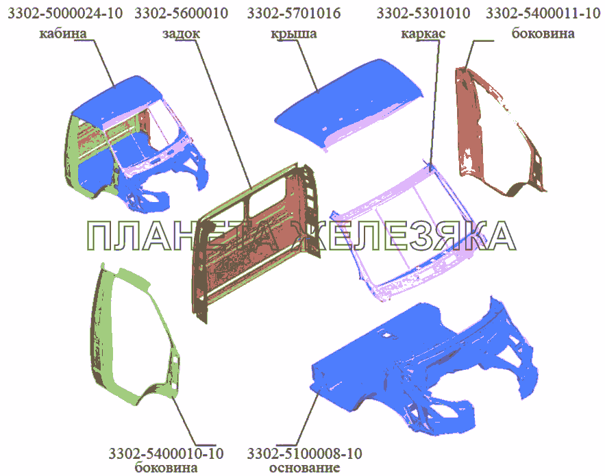 Кабина ГАЗ-3302 (Кузовные дет.)