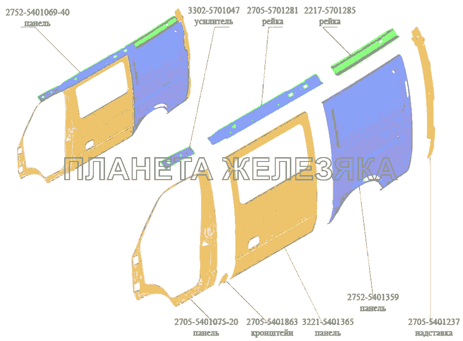 Панель ГАЗ-3302 (Кузовные дет.)