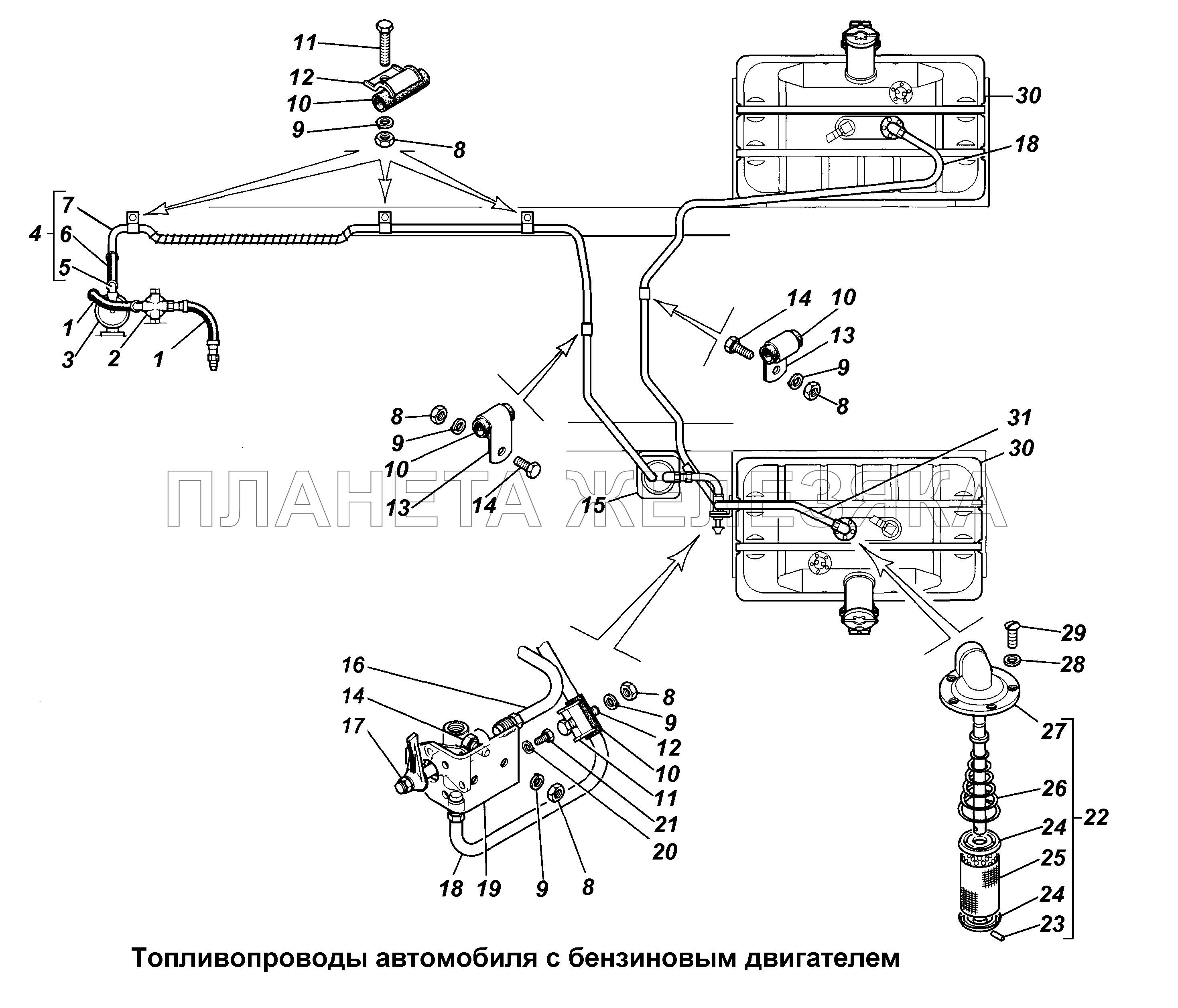 Схема тормозной системы газ 3308 бензин