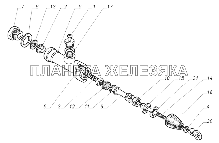 Принцип работы главного цилиндра сцепления газ