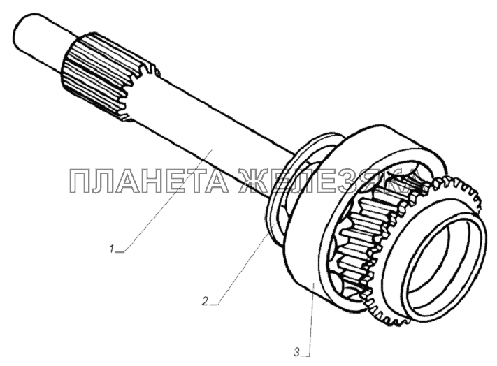 3309-1701023. Вал первичный коробки передач ГАЗ-33081