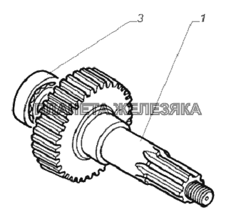 66-40-1802055. Вал вторичный ГАЗ-33081