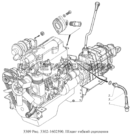 Сцепление газ 3309 схема