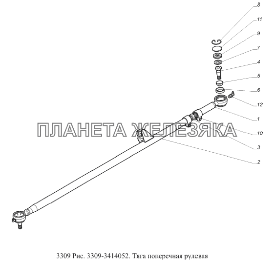 Продольная рулевая тяга газ 3309 схема