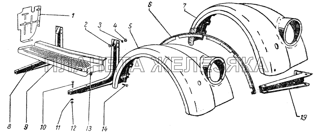 Переднее крыло, подножка ГАЗ-51 (63, 93)