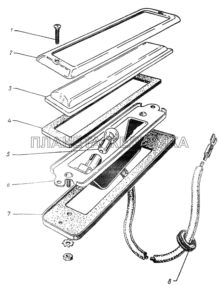 Освещение заднего номерного знака ГАЗ-12 (ЗИМ)