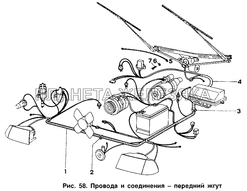 Провода и соединения - передний жгут ИЖ 2126