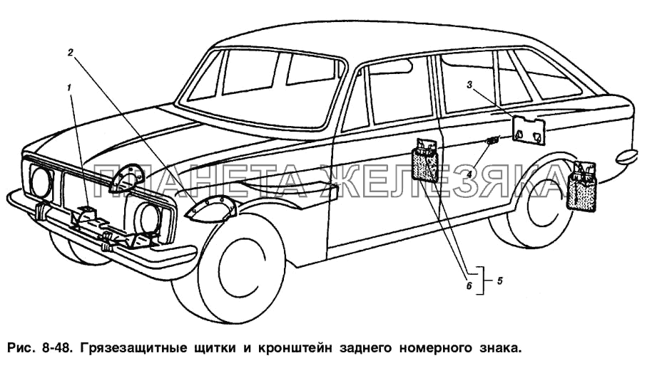 Грязезащитные щитки и кронштейн заднего номерного знака ИЖ 2715