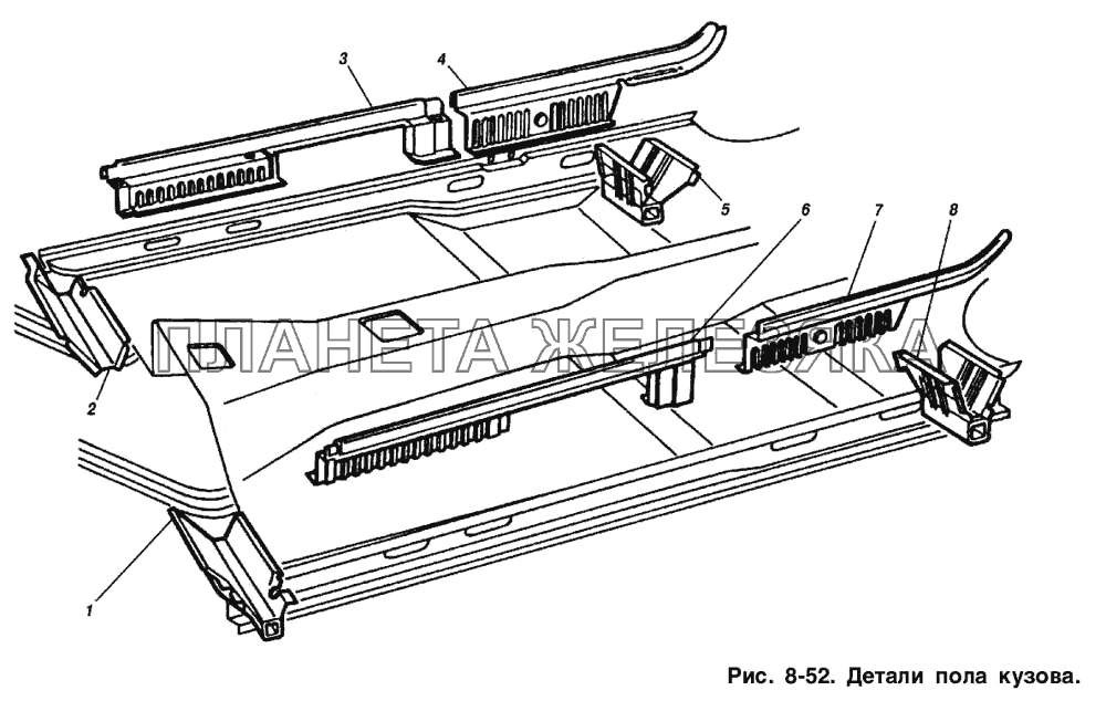 Детали пола кузова ИЖ 2715