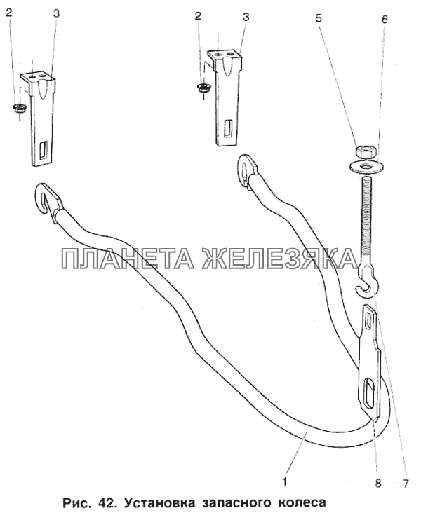 Установка запасного колеса ИЖ 2717
