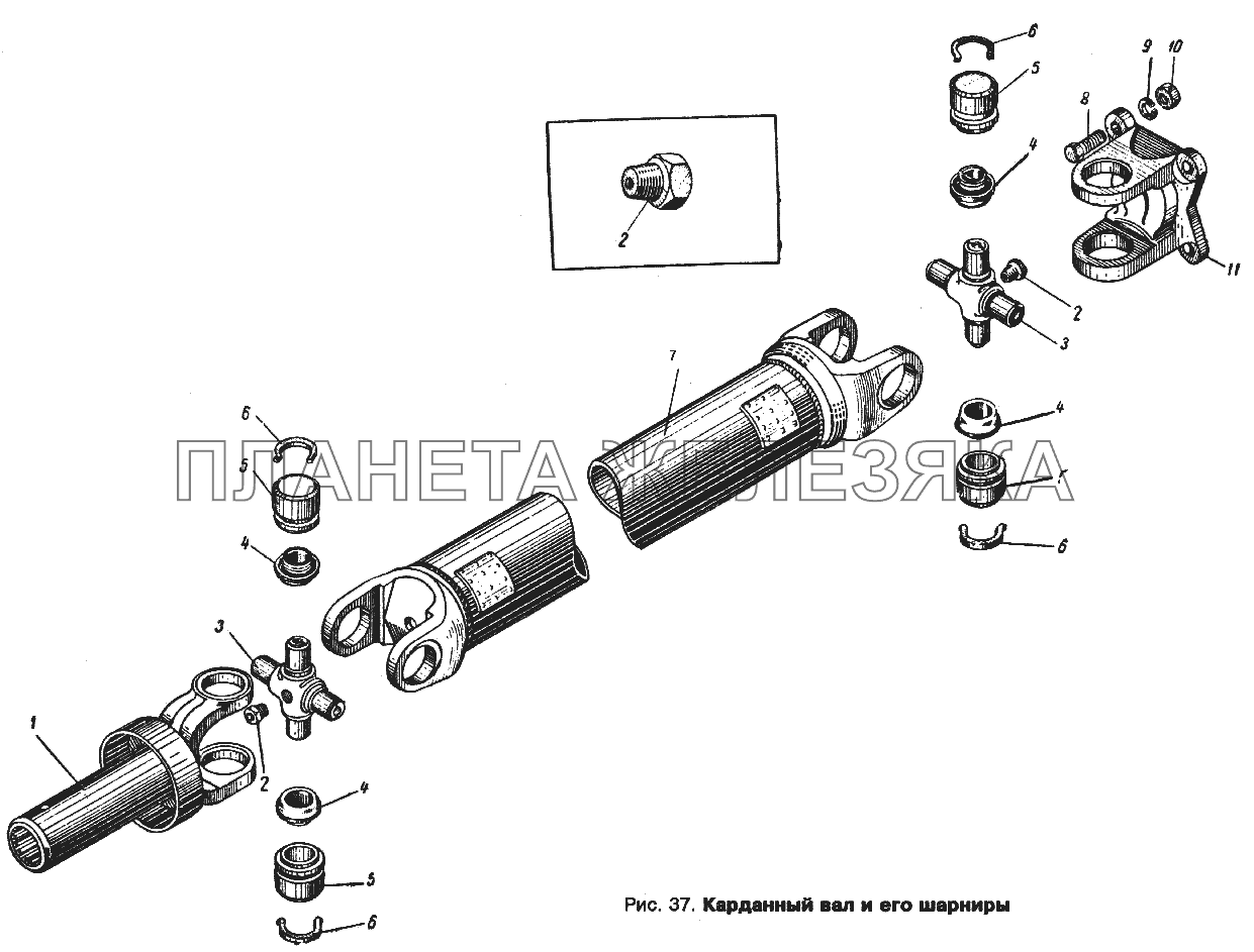 Карданный вал и его шарниры ИЖ 434