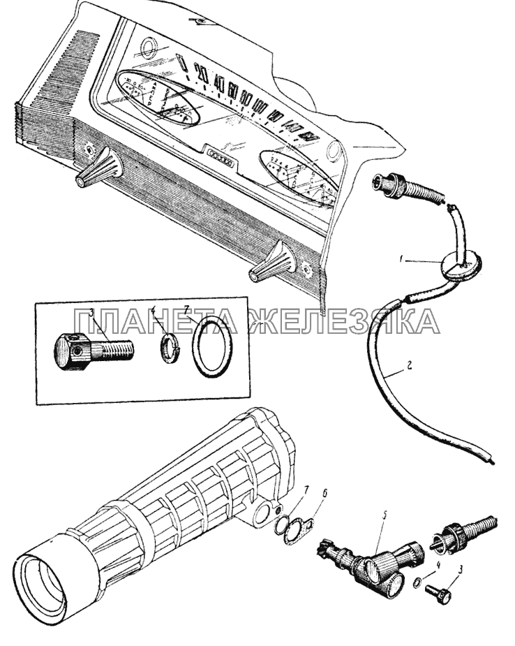 Спидометр и гибкий вал его привода ИЖ 427