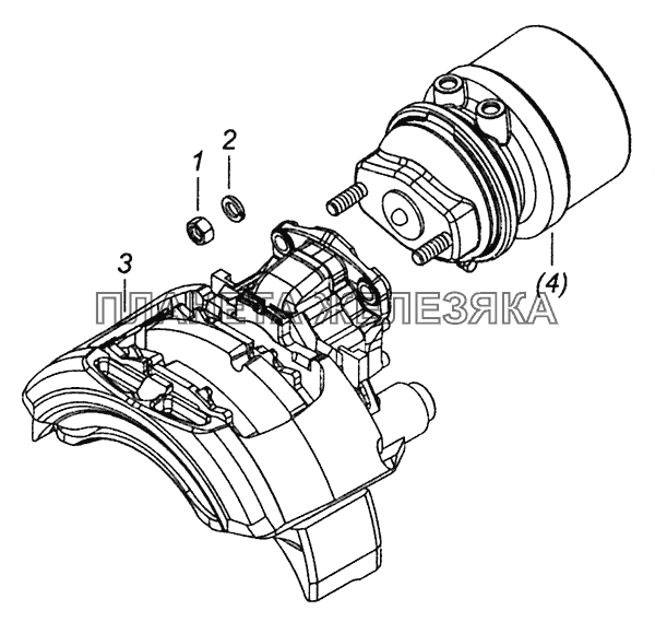 5308-3502011 Тормоз задний левый КамАЗ-4308 (Евро 4)