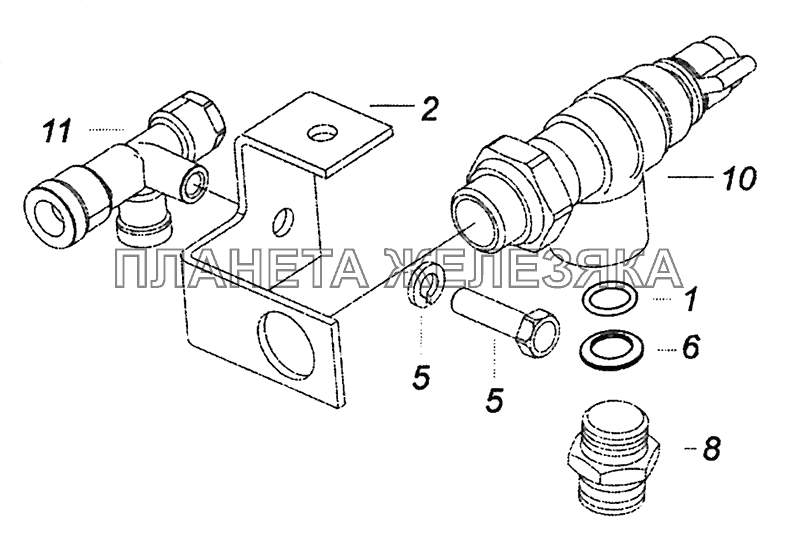 5308-3531010-04 Установка клапана накачки шин КамАЗ-4308 (Евро 4)