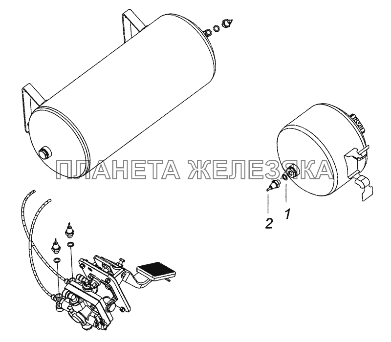 4308-3830002 Установка датчиков аварийного давления воздуха КамАЗ-4308 (Евро 4)