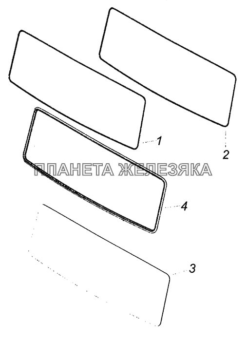 65115-5206005 Установка ветровых стекол КамАЗ-4308 (Евро 4)