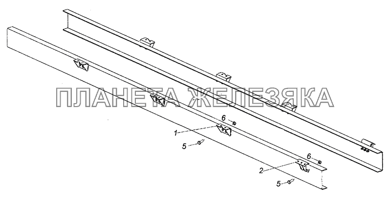 4308-8521008-10 Установка кронштейнов на раму КамАЗ-4308 (Евро 4)