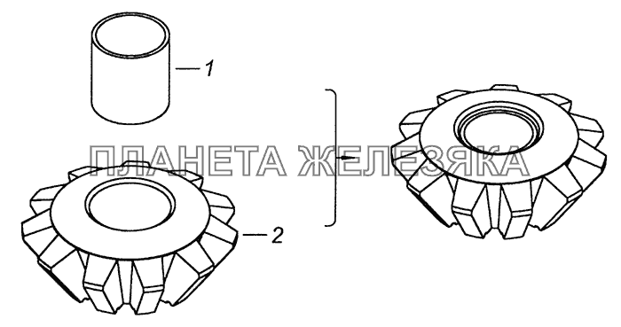 53212-2403054 Сателлит дифференциала заднего моста с втулкой КамАЗ-4308 (Евро 4)