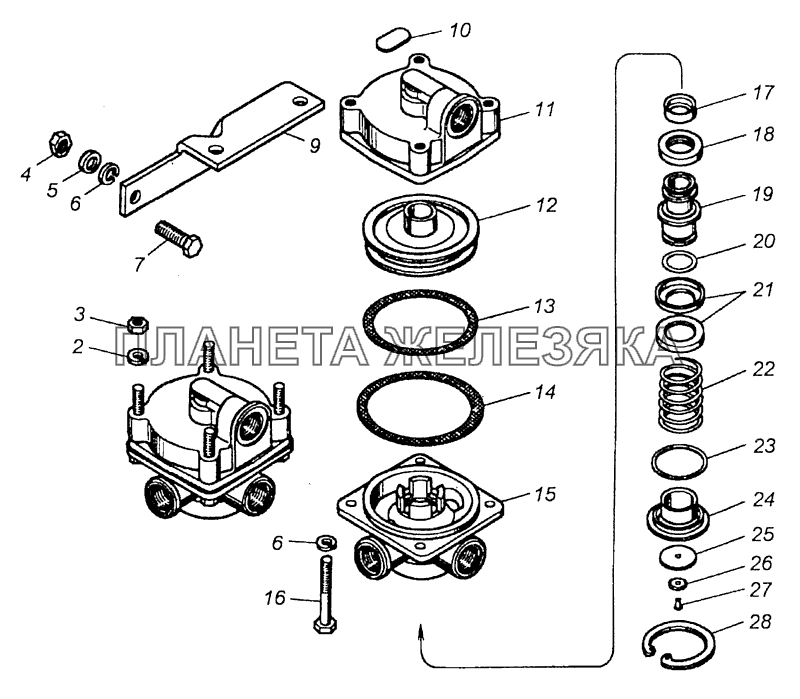 100-3518010-10 Клапан ускорительный КамАЗ-4308 (Евро 3)