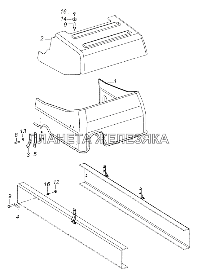 4308-5614200-30 Установка шумоизоляционных экранов двигателя КамАЗ-4308 (Евро 3)