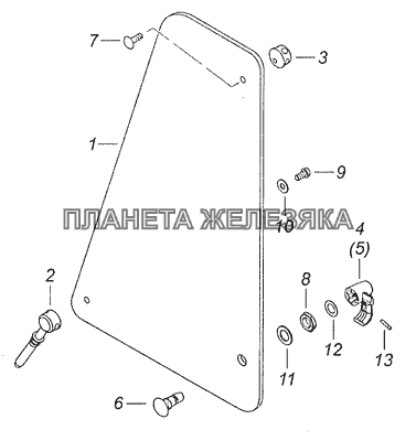 5320-6103051-01 Стекло форточки двери КамАЗ-4308 (Евро 3)