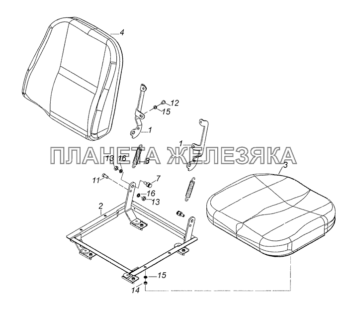 6520-6810010 Сиденье пассажирское КамАЗ-4308 (Евро 3)