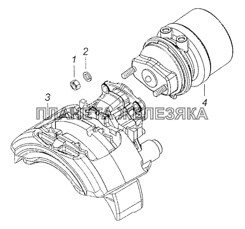 4308-3502011-01 Тормоз задний левый КамАЗ-4308 (Евро 3)