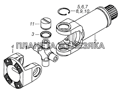 53205-2201050 Вилка скользящая с шарниром КамАЗ-4308 (Евро 3)